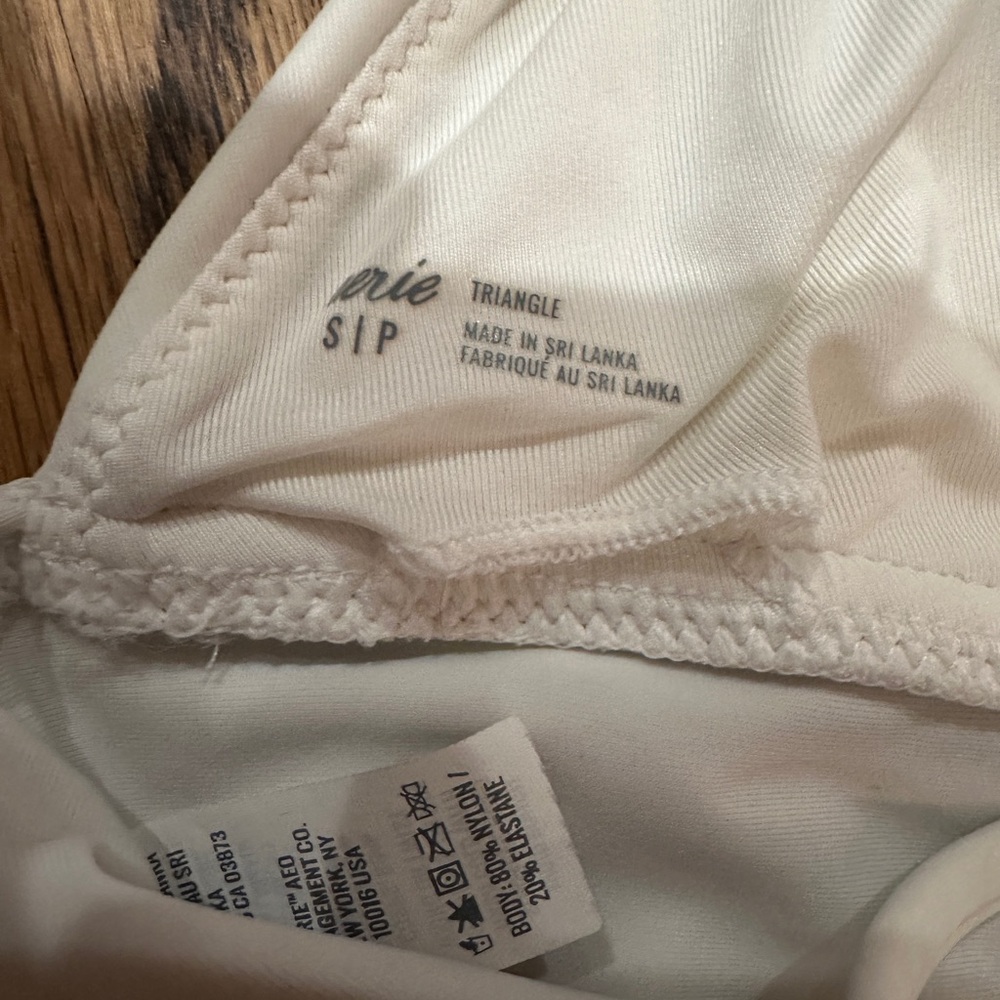 Aerie Swim Triangle Bikini Top Size Small White - Picture 4 of 4